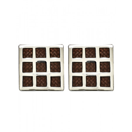 Boutons de manchette grille et résine marron Boutons de manchette grille et résine marron
