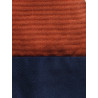 Sleeve suit in pure silk smooth navy reversible orange ribbed