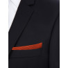 Sleeve suit in pure silk smooth navy reversible orange ribbed