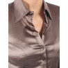 Blouse cinched in stretch silk