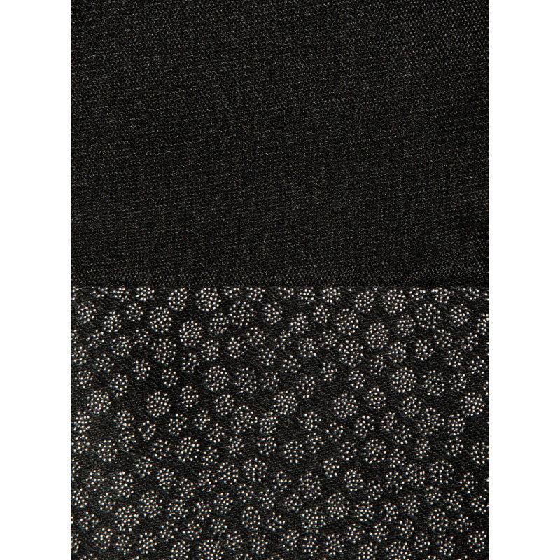 Pochette de costume en pure soie noir réversible motifs flocons noir