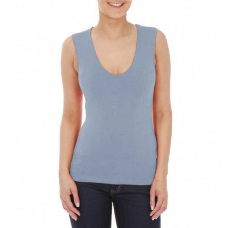 T-shirt woman V-neck sleeveless viscose stretch
