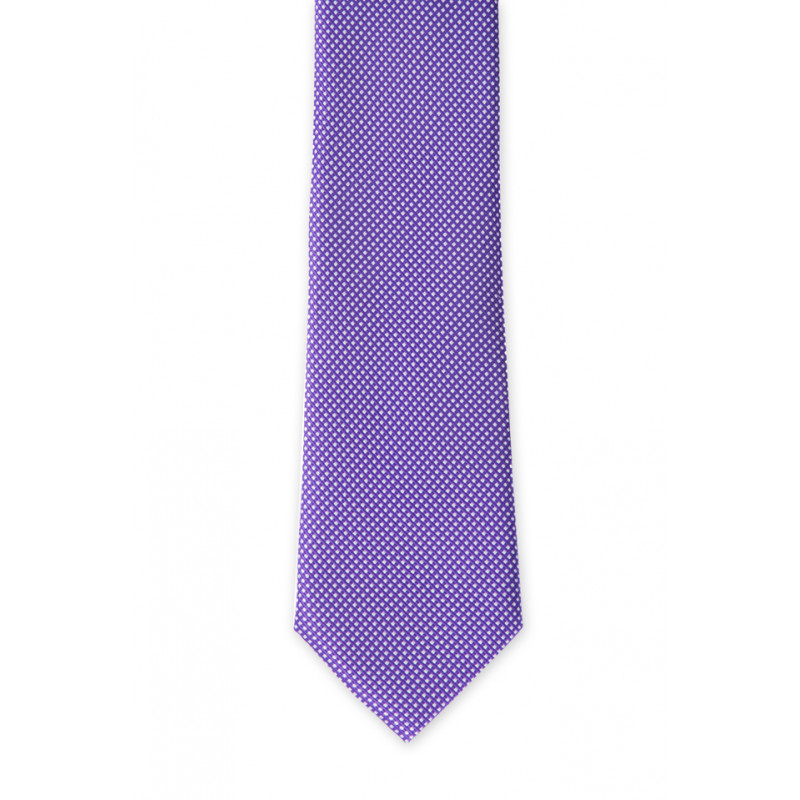 Tie in pure silk with motifs on a white background