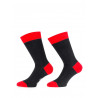 Chaussettes homme fil d'Ecosse 100% coton noires et rouges