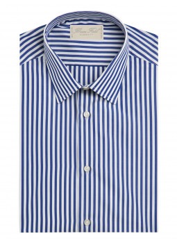 Shirt straight cut pure cotton striped