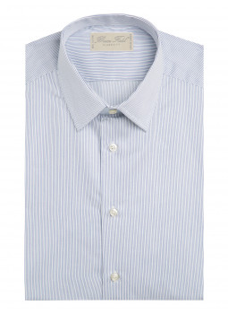 Chemise coupe classique pur coton rayée blanche