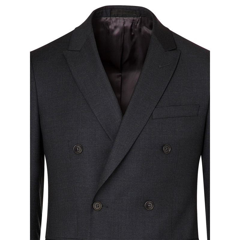 Double-Breasted Pure Wool Fitted Suit